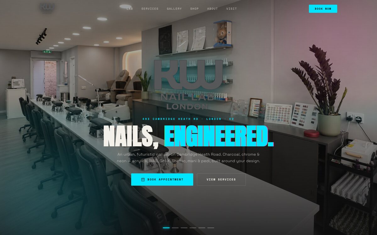 KW Nail Lab website